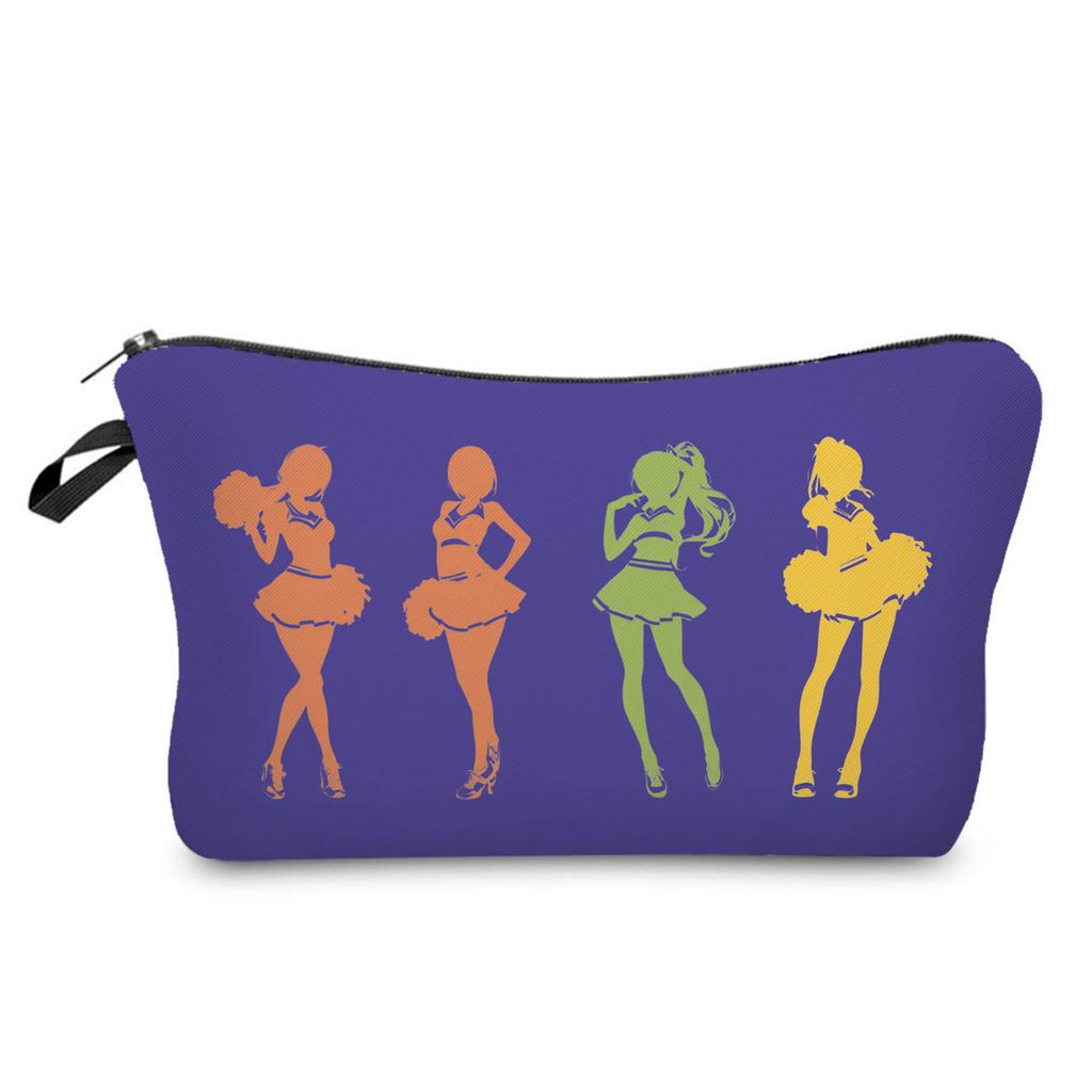 Women Cheerleading Team Print Cosmetic Bag Toiletries Organize Travel Storage Case 6843
