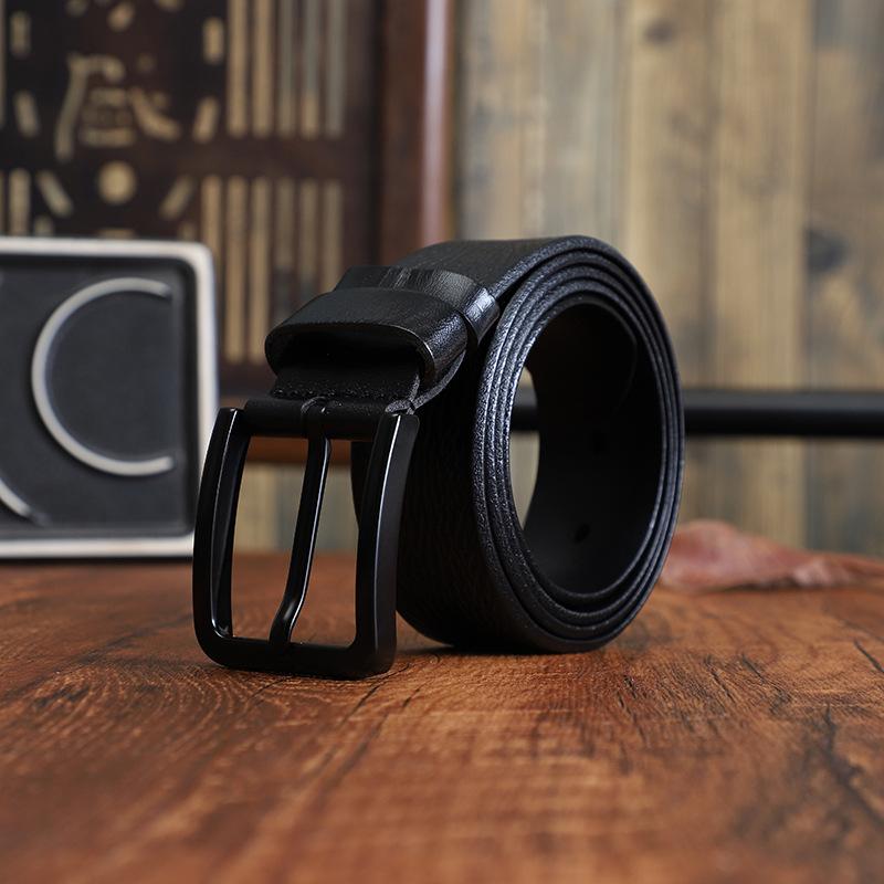 Men's Alloy Needle Buckle Head Layer Cowhide Belt, New Casual and Fashionable Versatile Leather Belt