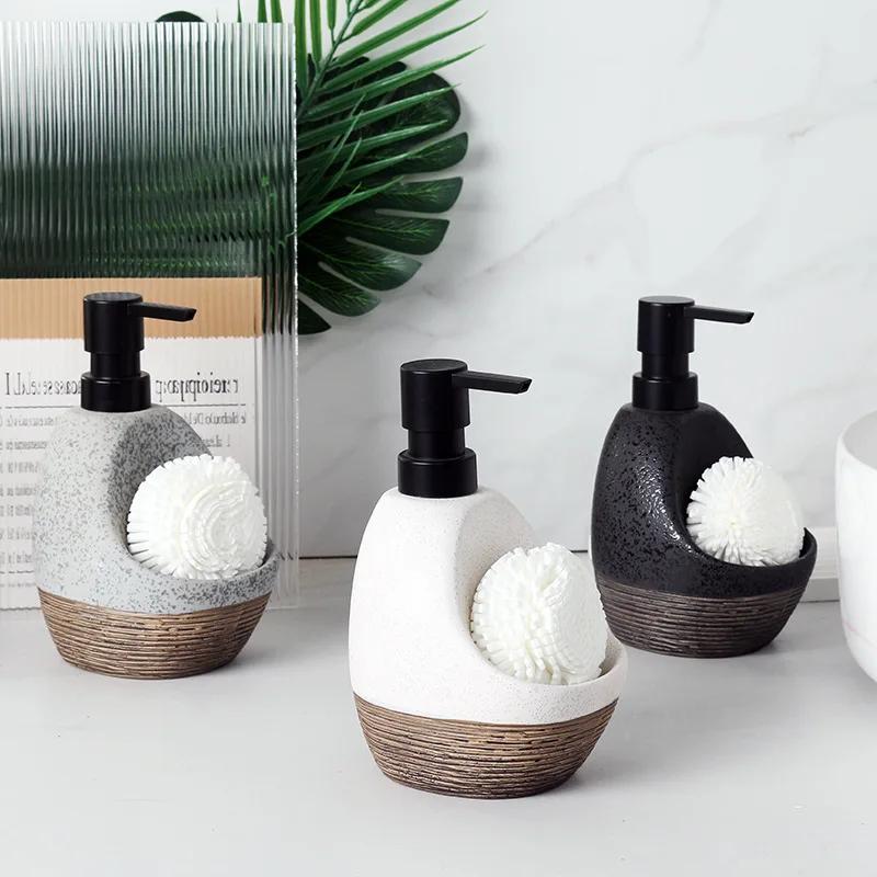 Household Creative Makeup Hand Sanitizer Bottle Ceramic Lotion Bottle High-end Dual-use Bathroom Push Type