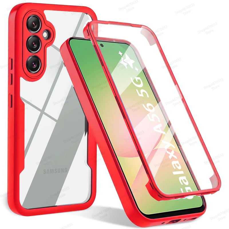 Pouzdro s plným krytím 360° pro Samsung Galaxy A56 A36 A26 A55 A34 A54 A35 A25 A15 A53 A13 A14 A52 Nárazuvzdorný kryt s ochranou displeje
