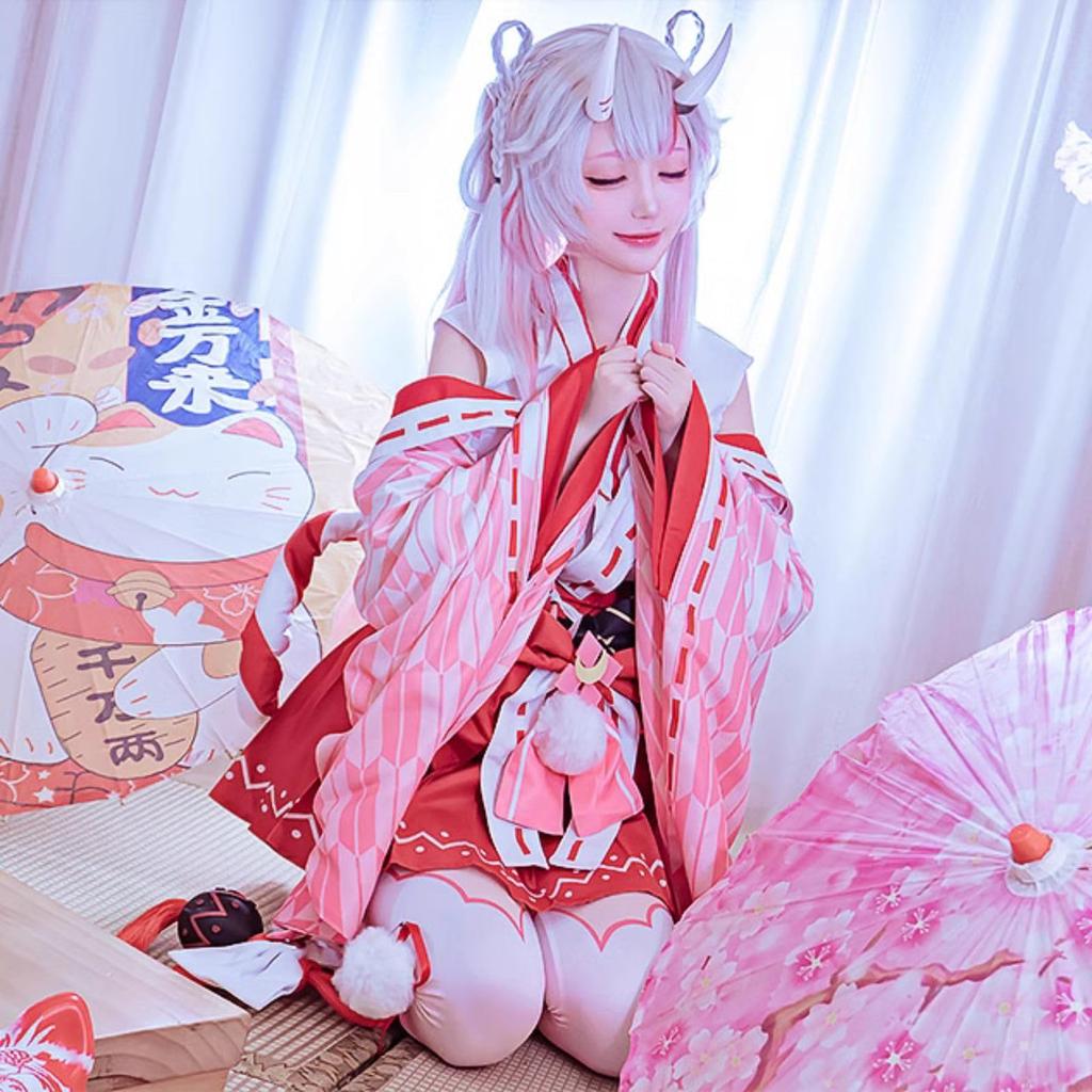 Hololive Hyakki Ayame Cosplay Vtuber Halloween New Costume Miko [milky time]