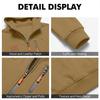 Men's Zip-Up Hoodie with Multiple Pockets, Casual Long Sleeve Sweatshirt