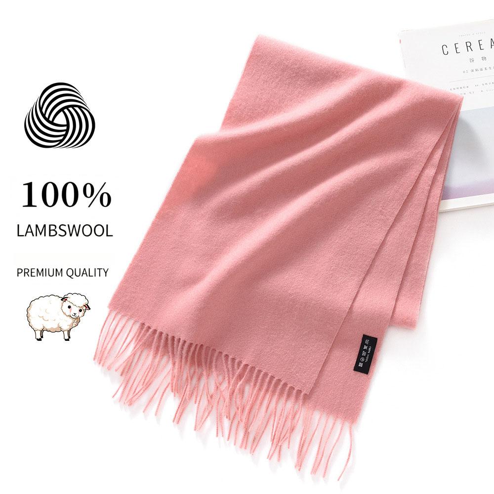 Sciarpa 32x180cm 100% Lana Merino, Coperta Invernale Spessa con Nappe, Sciarpa da Collo Calda e Accogliente, Accessorio Autunno Inverno da Donna