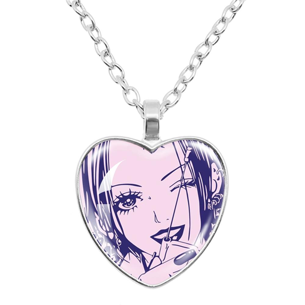 Ai Yazawa Osaki Nana Anime Glass Heart NecklaceDIY Handmade Creative For Women's Birthday Gift Jewelry