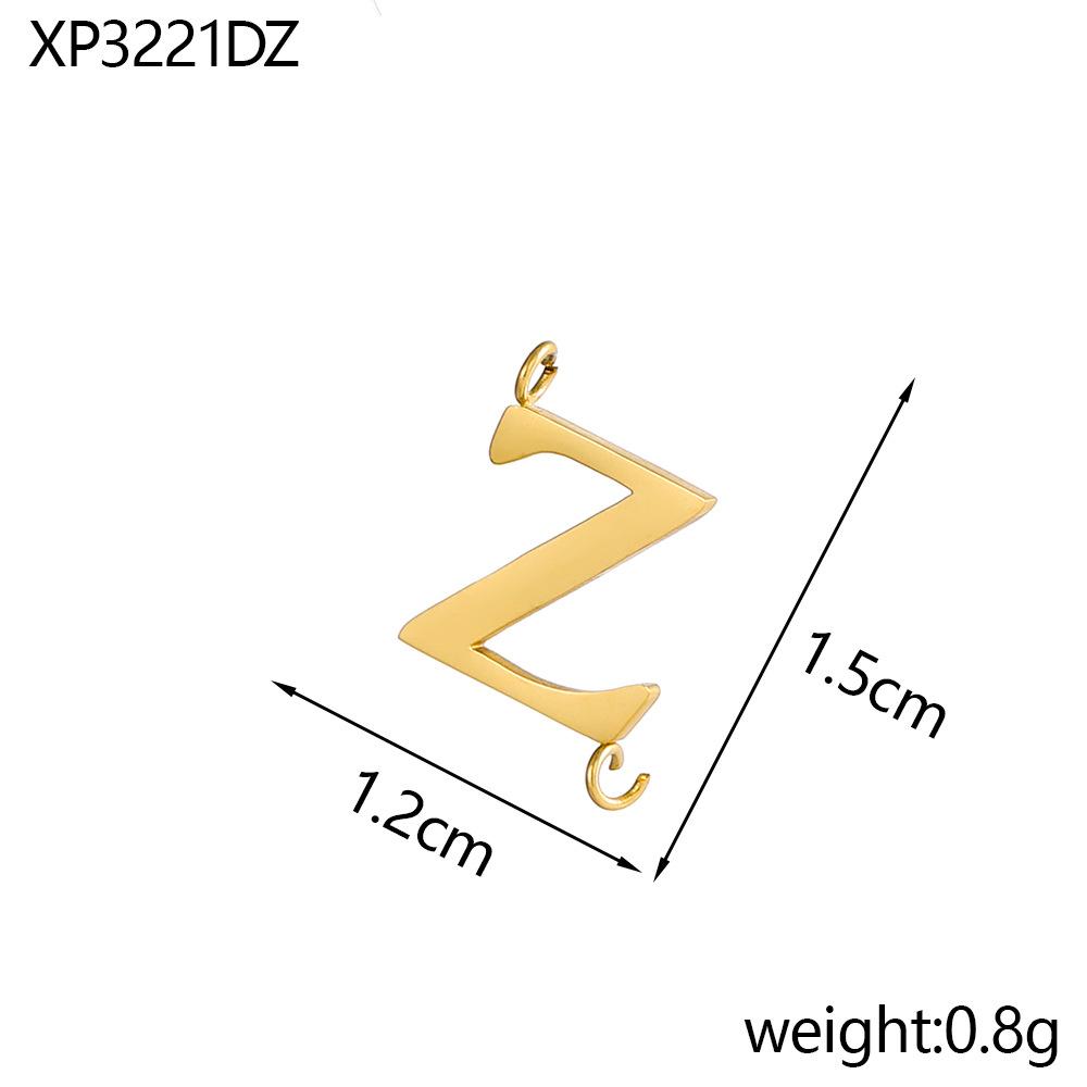 CARLIDANA Stainless Steel Gold Plated Capital Letters with Two Loops Waterproof Initial DIY Jewlery Making Charm Pendant