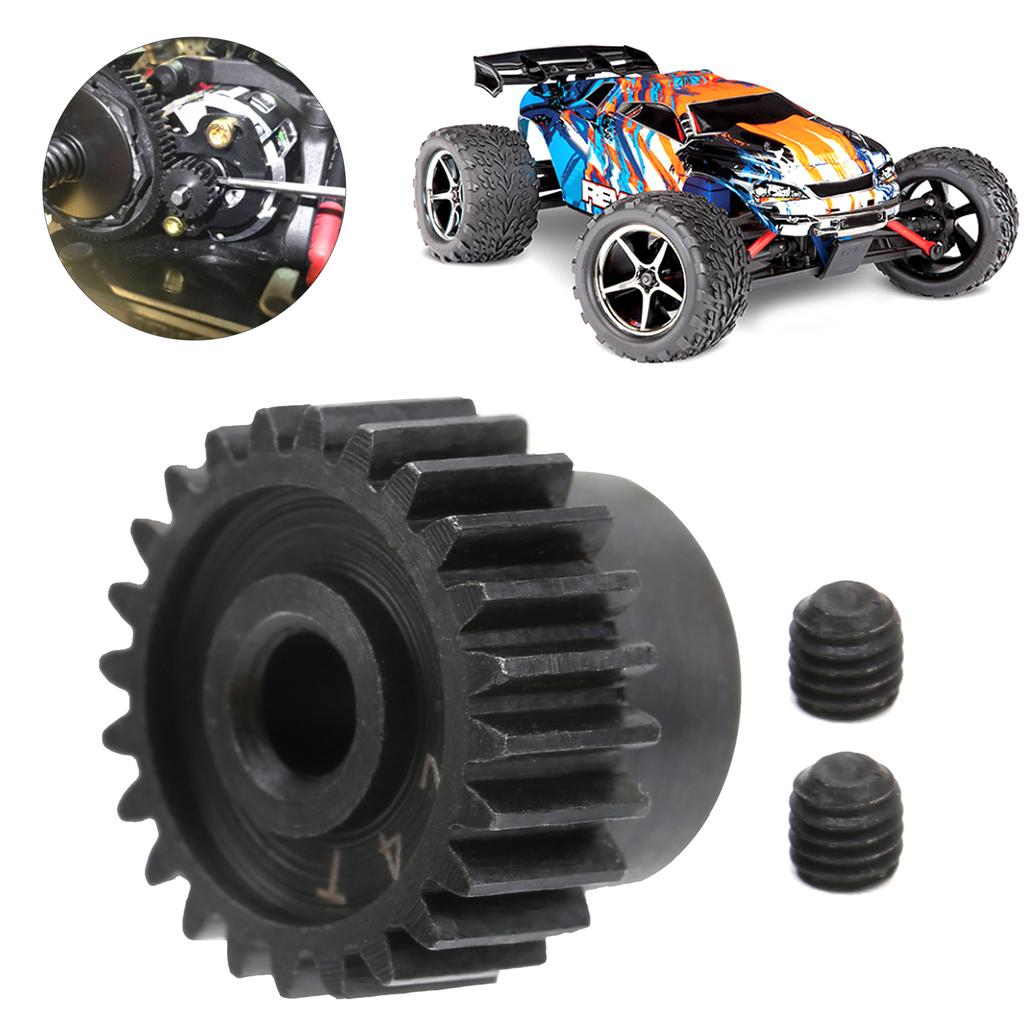 48P Metal Motor Gear 24T Pinion with Screw Upgrade Accessories for 1/10 1/16 RC Car