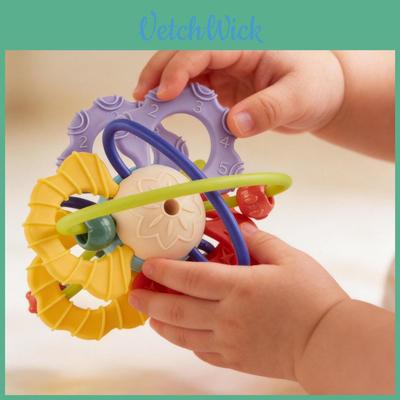 Baby Soft Silicone Doublesided Rattle With Grasping Exercise For Infant Development