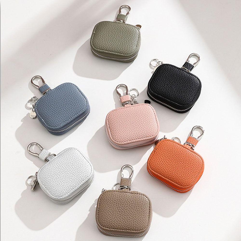Gifts Waist Hanging Key Wallets PU Leather Portable Earbud Carrying Case Key Bag Universal