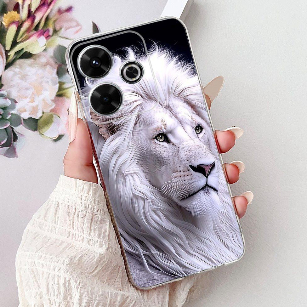 Clear Casing For Xiaomi Poco M6 Plus Cover For Xiaomi Poco M6 4G Case Luxury Butterfly Love Fashion Flowers Cool Lion Painted