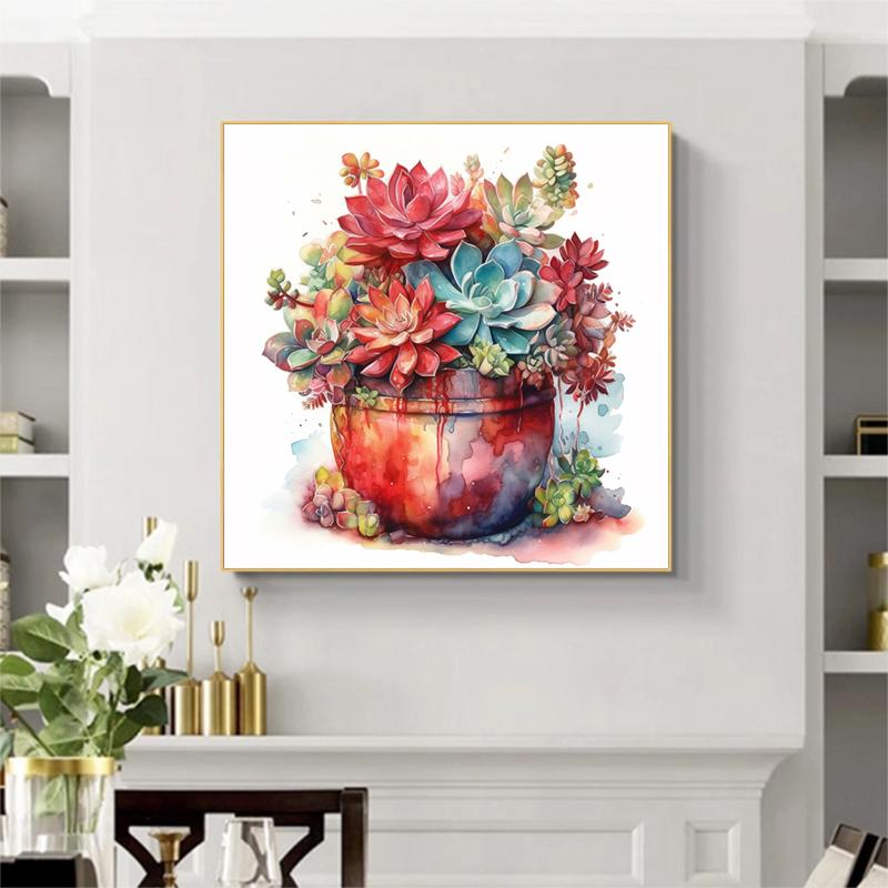 5d DIY Diamond Painting Cross Stitch Botany Succulent Potted Plant Diamond Embroidery Mosaic Full Round Drill Home Decor Arts