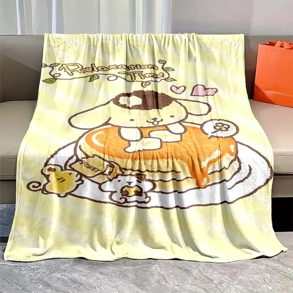 Pom Pom Purin Printed Blanket Kawaii Dog Cartoon Flannel Fluffy Soft Blanket for Adult Plush Sofa  Picnic Beach Towel