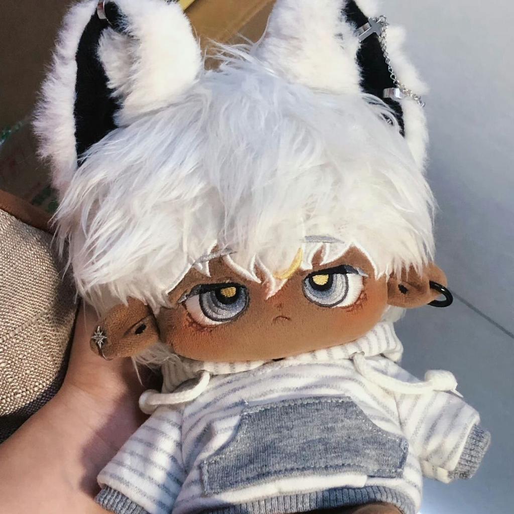 20cm Astro Black Skin Doll Plush Cute Dress Up Cospslay Cartoon Doll Kawaii Stuffed Doll Figure Pillow Toys Collection Birthday