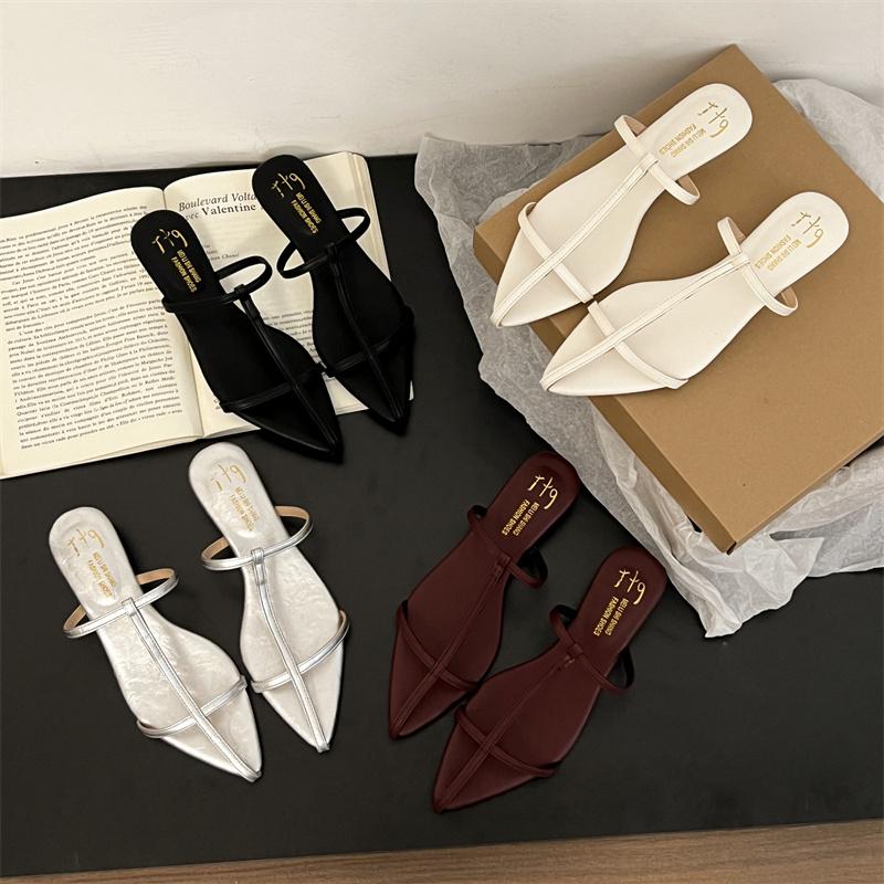 Fashion Women's Shoes Summer Narrow Band Heels Women Sandals Fashionable Pointed Toe Toe Jump Pump Stripper Party Women's Slippers