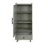 US STOCK Bathroom Storage Cabinet Floor Standing Cabinet With Glass Door Drawer Double Adjustable Shelves For Bathroom