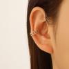 Clip per orecchio retrò francese a doppio strato in lega senza buco: Ear Cuff Semplice da Donna, Stile Freddo, di Nicchia Coreano, Temperamento
