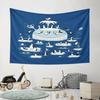 Penguins Relaxing On a Whale Island Pattern Wall Hanging Tapestry Decorative Tapestry Home Decor for Bedroom and Living Room