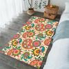 Boho Mandala Teppich Retro Floral Bodenteppiche für Wohnzimmer Schlafzimmer Balkon Dekor Rutschfeste Küchenmatte Exotische Blumen Fußmatte