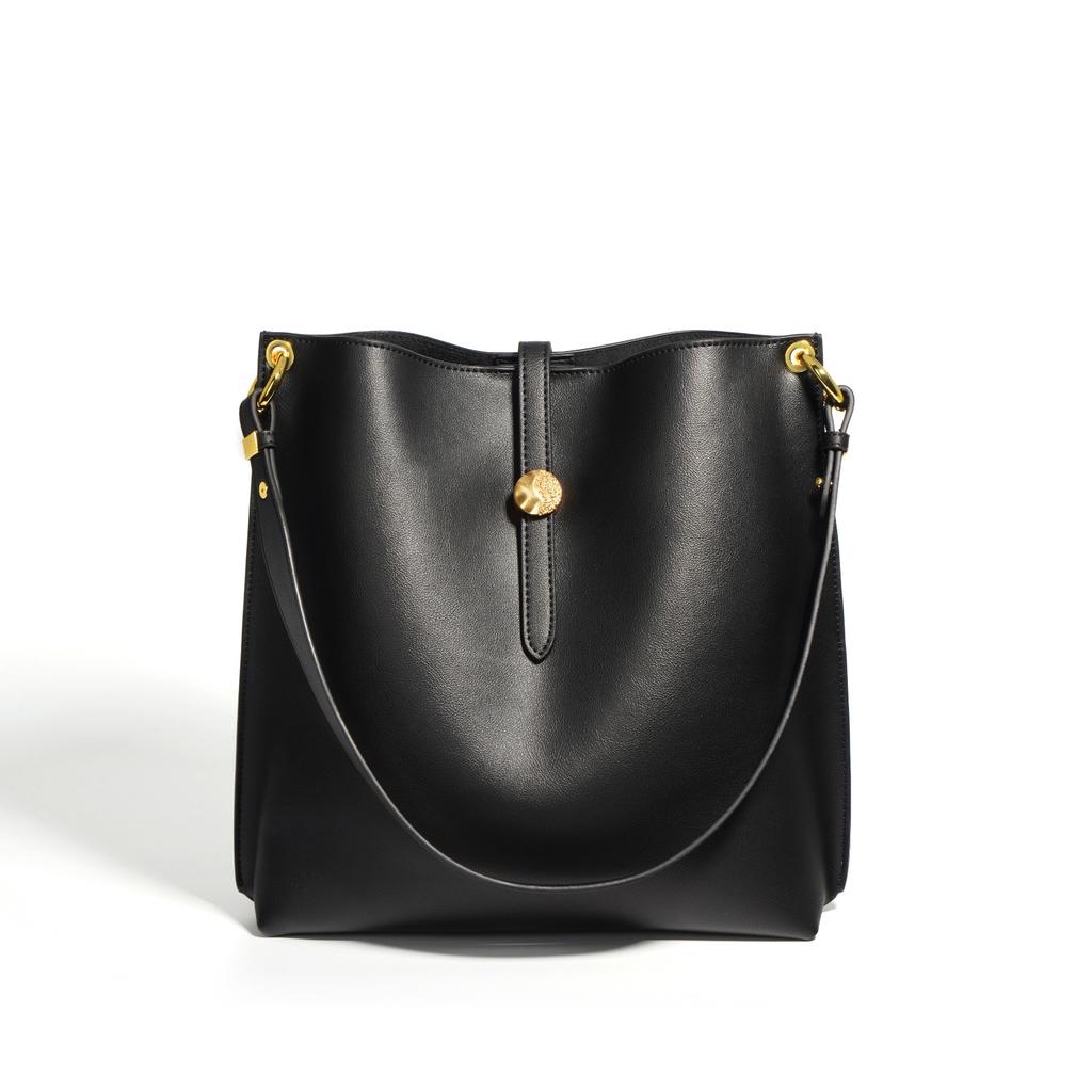 Leather Bucket Bag Women's New Fashion Versatile Large-capacity Commuter Bag Niche Single Shoulder Messenger Tote Bag