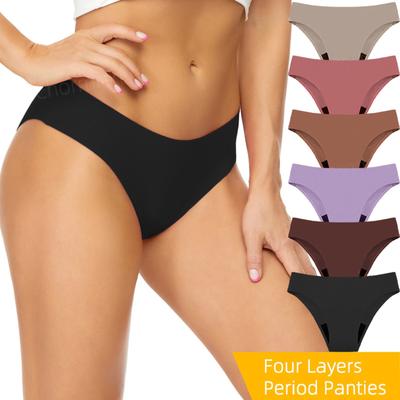Calção de banho menstrual à prova de vazamento, calça absorvente de cintura alta para adolescentes