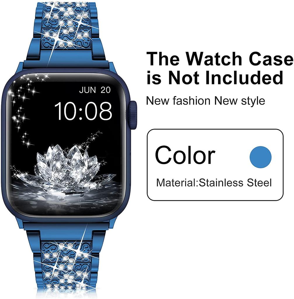 Glamour Diamond Apple Watch Band: Universal Fit for Women - Luxurious Metal Bracelet Replacement