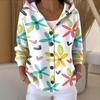 New V-neck button long-sleeved hooded sweater autumn and winter Christmas fashion personalized coat women