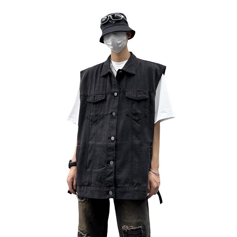 Men Loose Sleeveless Denim Vest Casual Workwear Outerwear