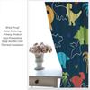 Boys Dinosaur Curtains, Cartoon Dino Kids Window Treatments For Boys Girls Children Nursery Living Room Bedroom, Colorful Safari
