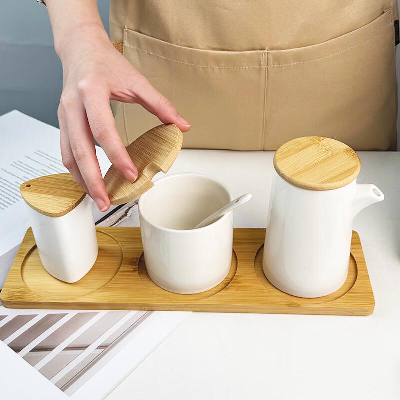 LISM 5-Piece Commercial Seasoning Set with Oil Pot and Toothpick Holder