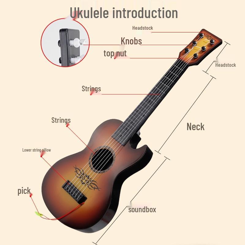 Large Six-String Children's Ukulele Toy - Playable Music Enlightenment Instrument