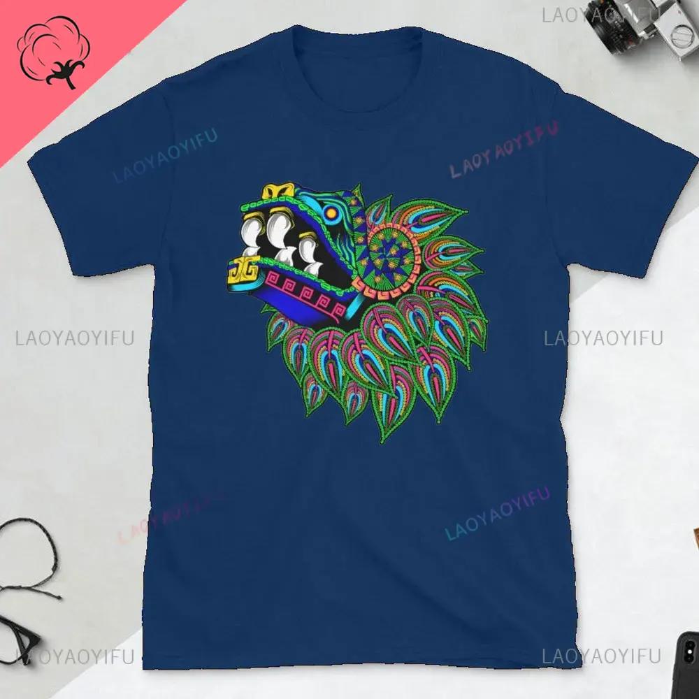 Tlaloc Quetzalcoatl Aztéčtí Bohové Starověcí Bohové Mexické Tričko Pánské Aztécké Tričko Aztécký Potisk Trička z Mexika Mexické Oblečení Muži