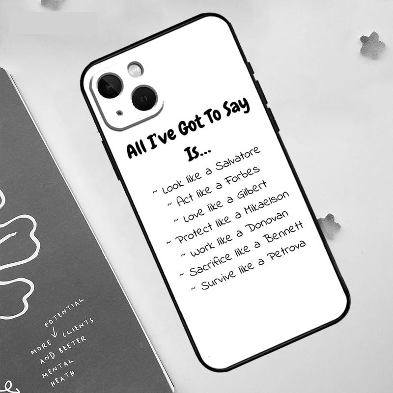 Damon and Stefan Vampire Diaries Case For Apple iPhone 16 15 14 13 12 11 Pro Max Mini XR 16e 15 16 Plus Protective Cover