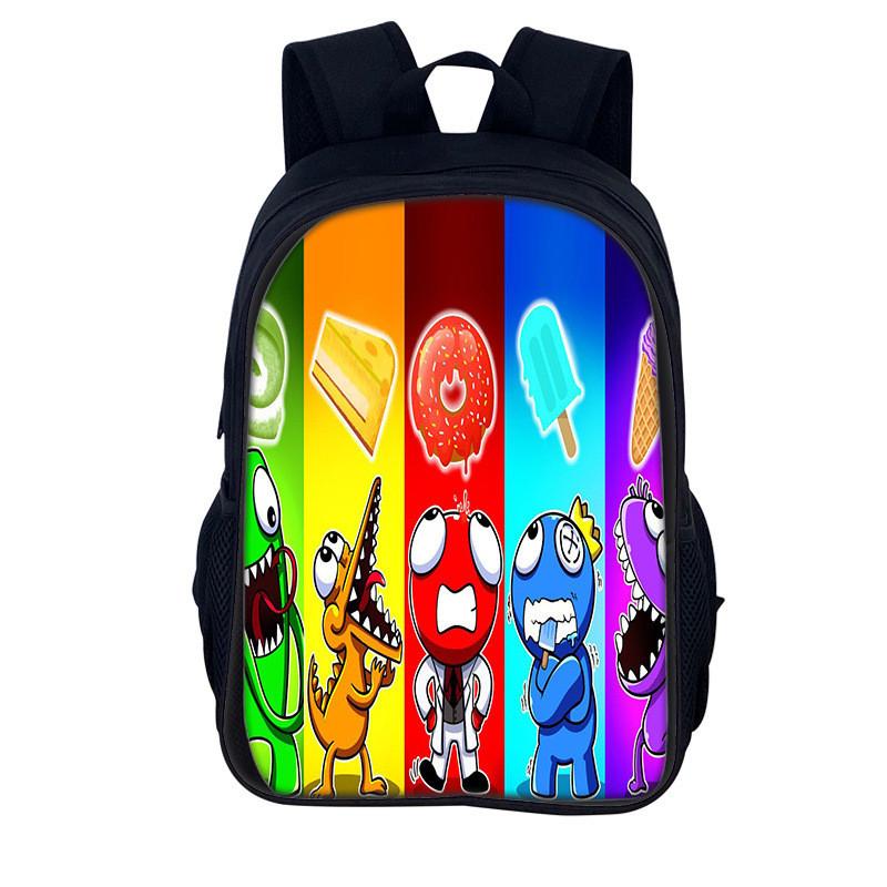 Rainbow Friends Kids Backpack With Polyester Material And Spacious Design For School And Daily Use