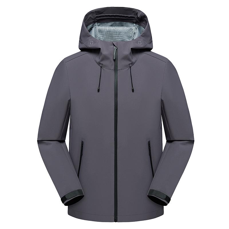 2025 Model Windproof Waterproof Single-Layer Softshell Jacket for Couples, with 2-Way Zipper