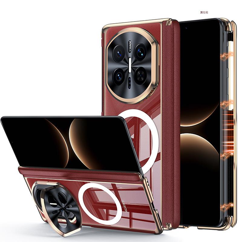 Applicable To Huawei Matex7 Mobile Phone Case, Lens Holder, Dual-axis Hinge X6 Collector's Edition, Magnetic Electroplating Transparent Case