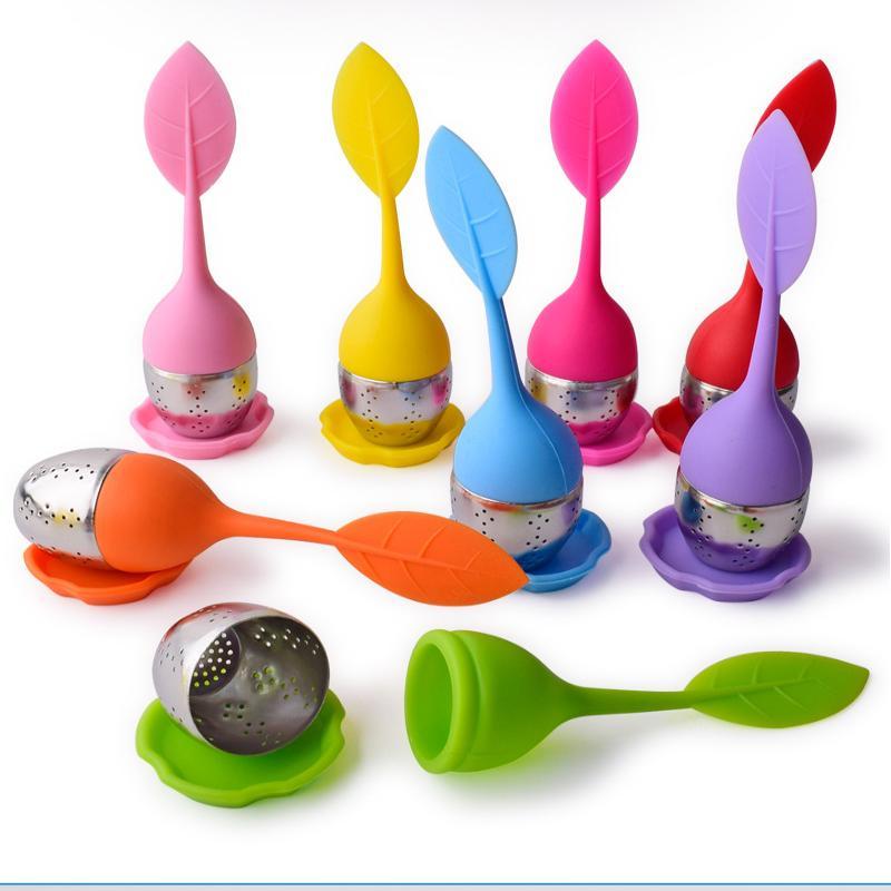 Silicone Loose Leaf Tea Infuser Food Safe Silicone Handle Stainless Steel Filter For Home Office Travel Tea Making