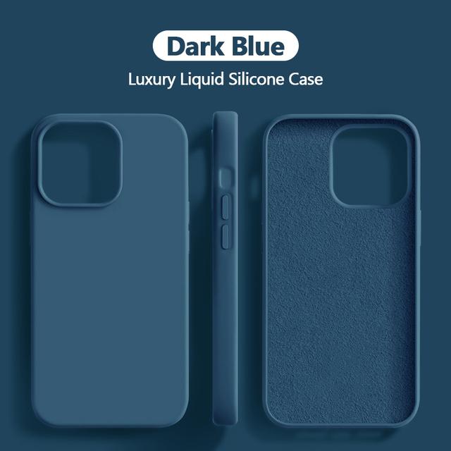 Luxury Liquid Silicone Case For iPhone 15 14 13 12 11 Pro Max Case For iPhone 13 12 mini X XR XS MAX 8 7 Plus Shockproof Cover