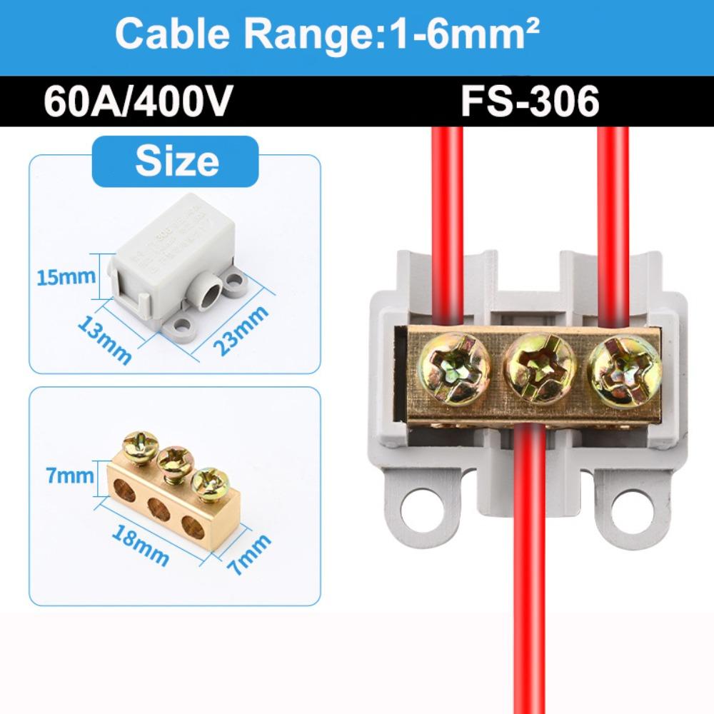 Electrical Connectors Conductor Brass High Power Splitter Large Current Universal Wire Connector Terminal Blocks Electrical