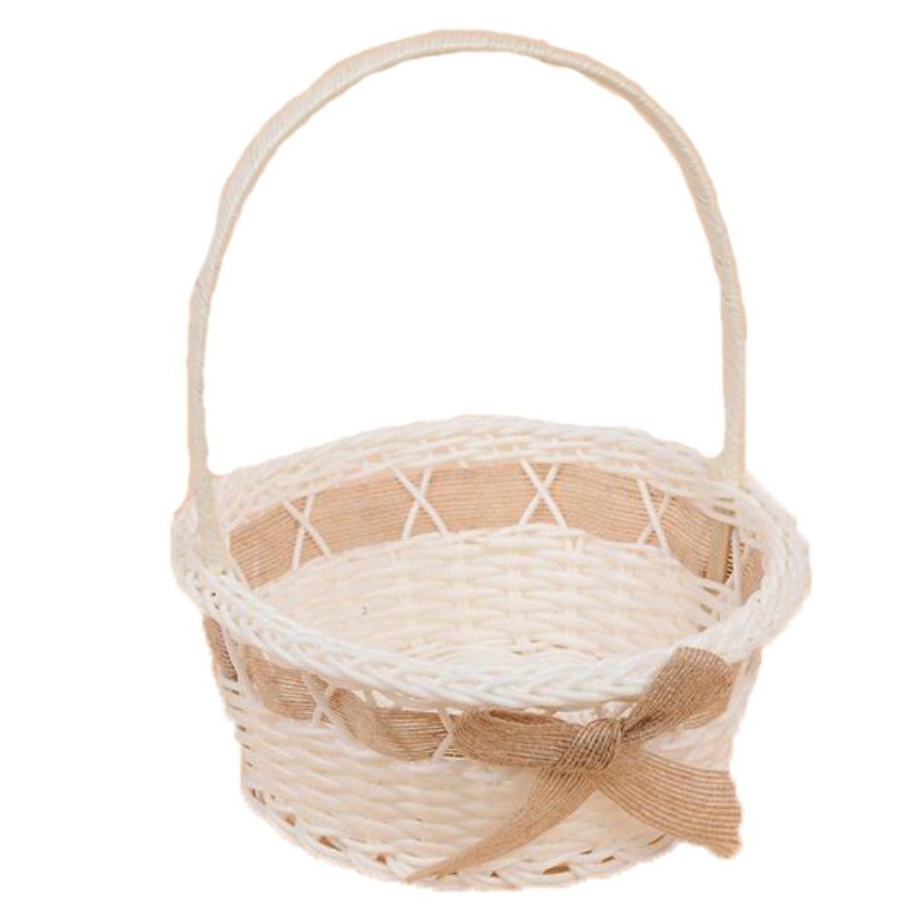 Beautiful Hand Made Storage Baskets With Handle Wicker Flower Basket  For Plant Home Wedding