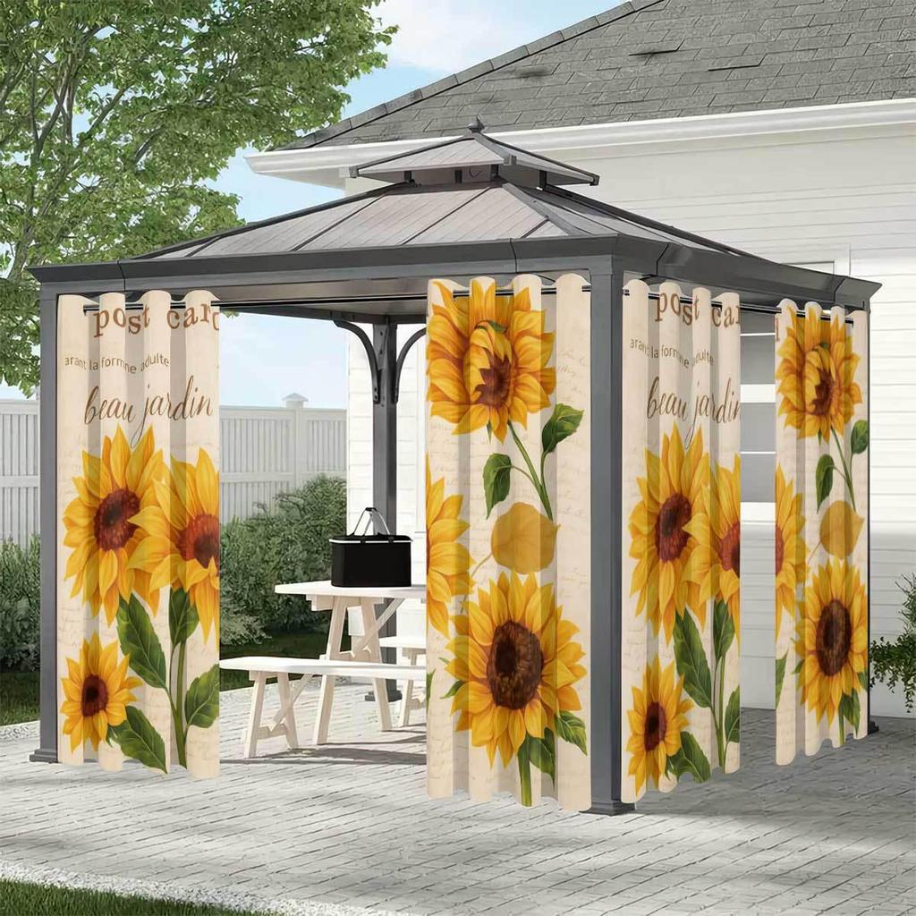 Individuelle Sonnenblumen Verdunkelungsvorhänge - Hochpräziser Digitaldruck, Verdicktes Polyester, Sonnenschutz