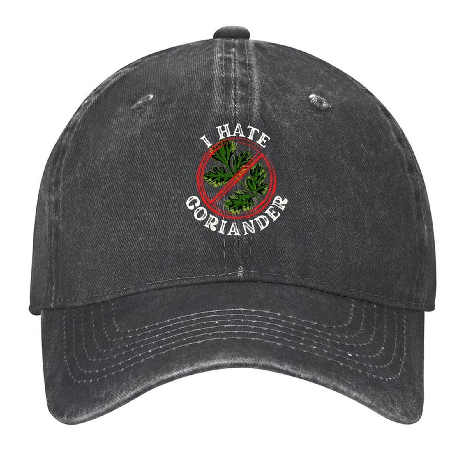 I Hate Coriander Funny Gift For Anti Coriander Club Baseball Cap Rugby Sailor Cap for Unisex Big Size Hat Hood Womens  Unisexs