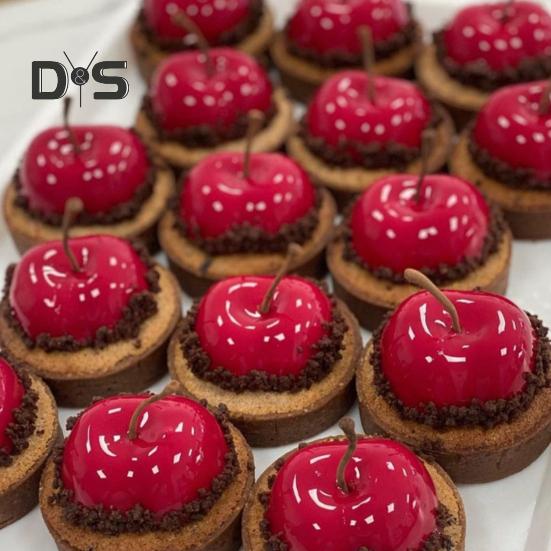 Silikonová dortová forma Vícekomorový design Forma ve tvaru třešně Měkká nepřilnavá forma na pečení do kuchyně