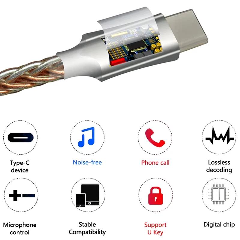Earphone Amplifier USB C to 3.5mm HiFi Audio Decoder Cable Adapter DAC CX31993 CB1200AU Sound Card Digital Decoder For Phone Pad