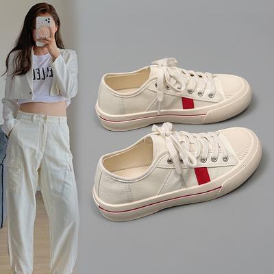 Casual Canvas Shoes Women's 2025 Summer New Breathable Lace-up Color Matching Nylon Versatile Low-top Sports Board Shoes Women's Tide