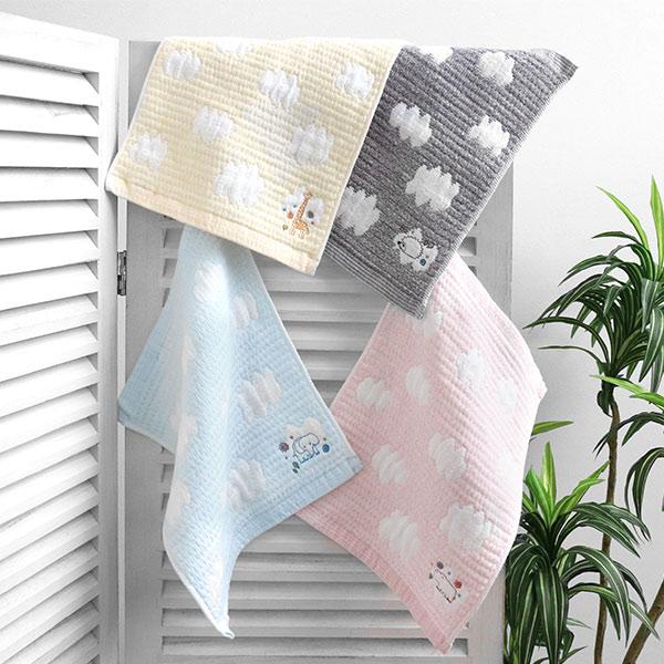 Hand towel 2530cm Elephant Infant Meringue Gauze Handkerchief Wash Tenugui (Baby 6-layer Portable Animal Cotton Girl Boy Cute Made Japan)