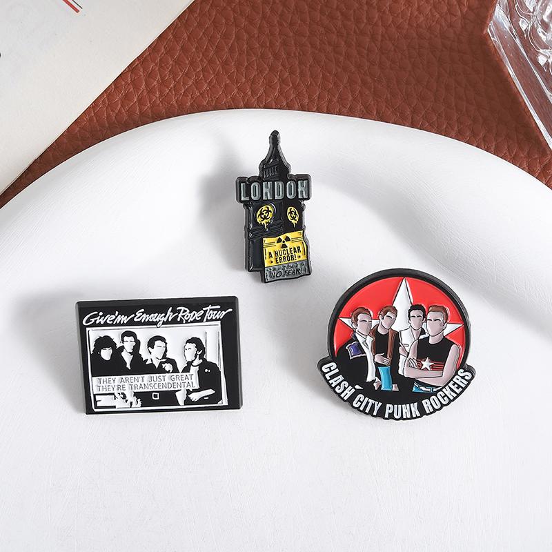 PUNK ROCKERS Enamel Pins Custom Give Em Enough Rope Tour Brooches Lapel Badges Clothes Funny Jewelry Gift for Friends