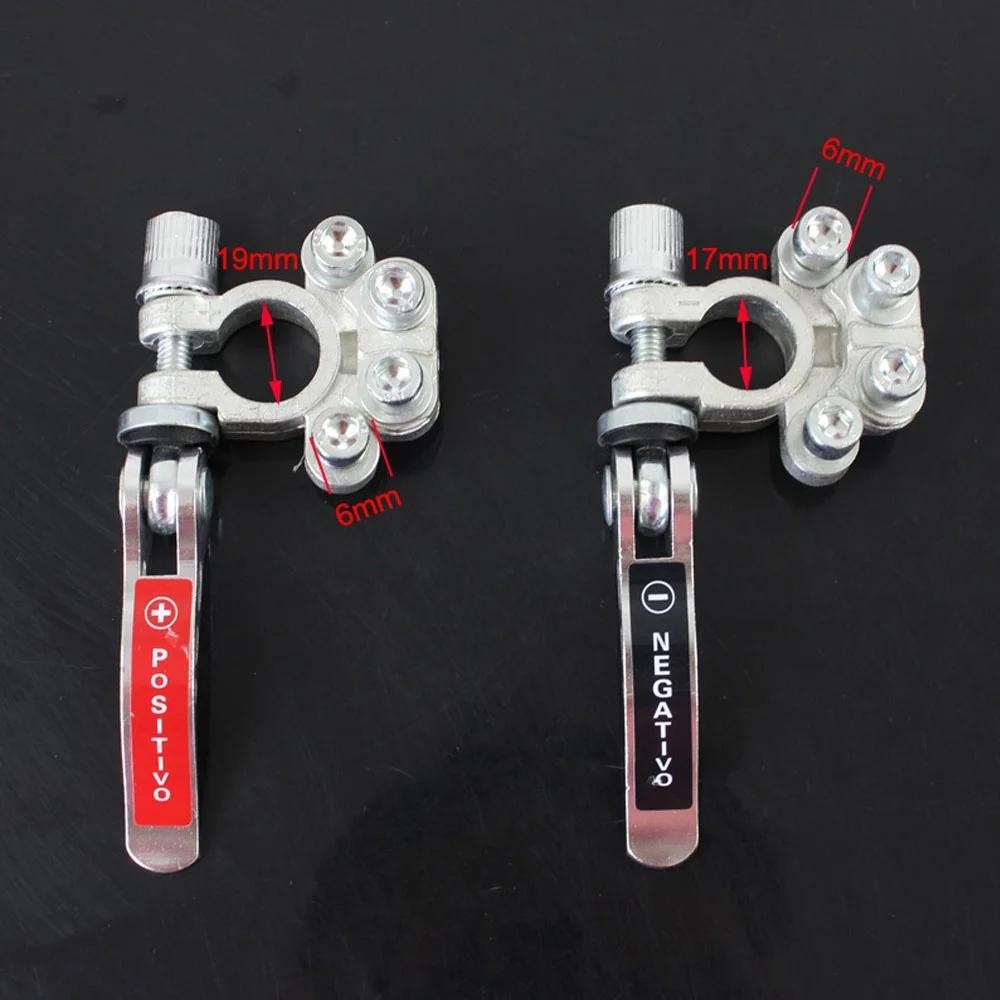 1 Pair Auto Battery Connectors Car Battery Main Cable Post Clamp Terminal Clip(Not Including Battery)
