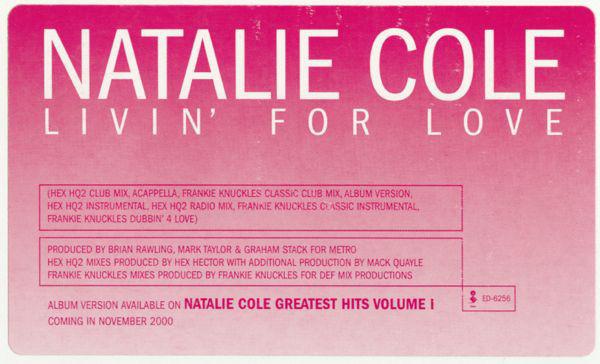 

12inch Record NATALIE COLE - Livin For Love ED6256 Elektra 2000 US Dance & Electronica Used