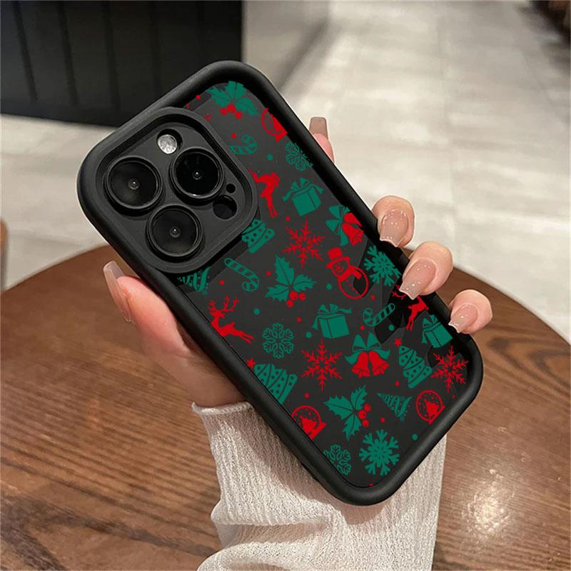 Coque For Iphone 15 13 17 16 Case Christmas Snowman Elk Cute For IPhone 17Air 11 13 12 16 Pro Max 14 Plus Shockproof Phone Cover