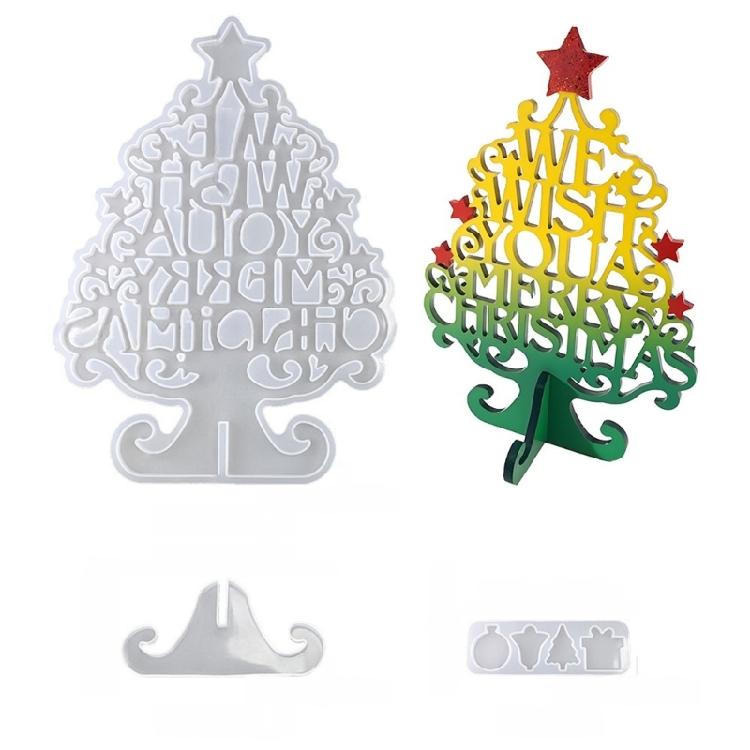 

Nonstick Easy Cleaning Mold Christmas Tree Silicone Texture Perfect for Crafting Figurines Decorations and Gift Making 1