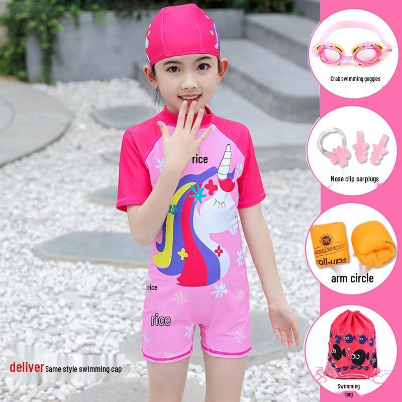 Girls' Cute Korean Princess One-Piece Swimsuit for Babies
